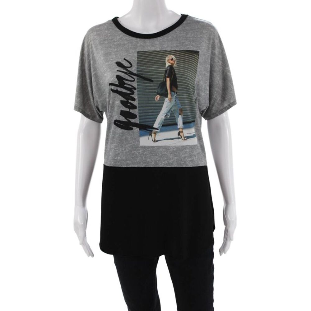 Zara W&B Womens Basic T-Shirt Gray Size S